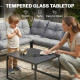 4 Piece Patio Furniture Set with Thick Cushions and Coffee Table, Patio Conversation Set for Porch, Balcony, Deck, Grey