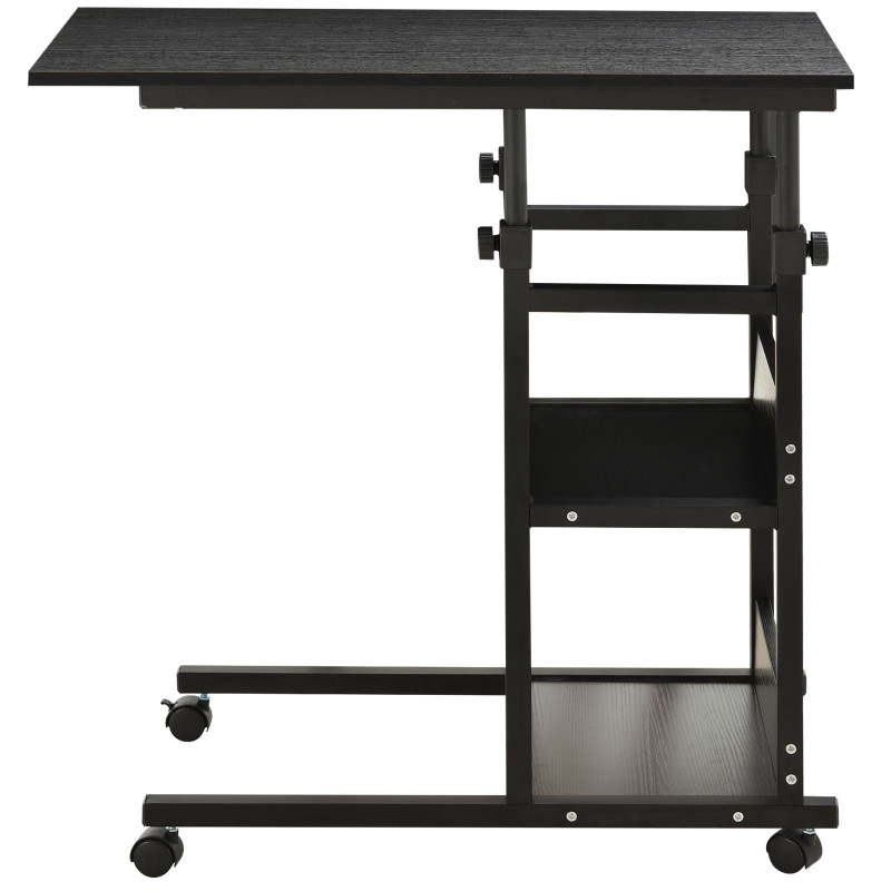Mobile Standing Desk, Adjustable Height 31.5 inch Stand Up Desk with Wheels for Home Office, Black
