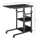 Mobile Standing Desk, Adjustable Height 31.5 inch Stand Up Desk with Wheels for Home Office, Black