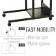 Mobile Standing Desk, Adjustable Height 31.5 inch Stand Up Desk with Wheels for Home Office, Black