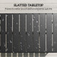 Outdoor Coffee Table, All-Weather Rectangle Metal Patio Coffee Table with Slatted Tabletop for Outside