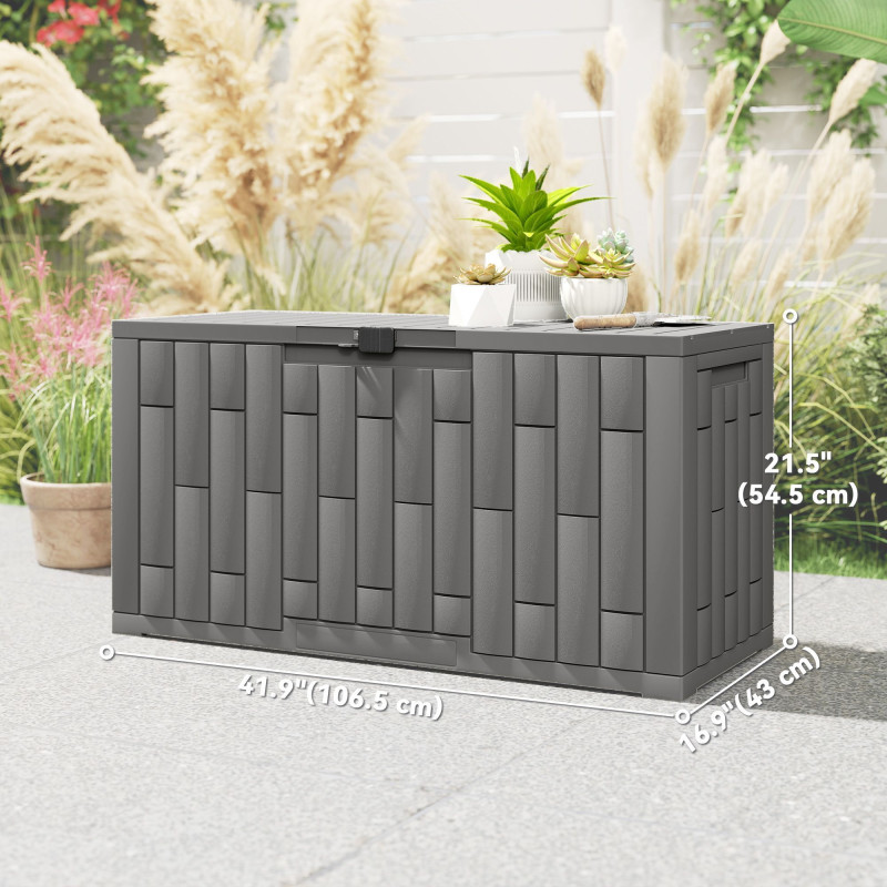 60 Gallon Resin Deck Box, Lockable Outdoor Storage Box, Splash-Resistant & UV Resistant Patio Storage Container