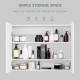 Bathroom Mirror Cabinet, Wall-Mounted Storage Organizer with Double Doors, Adjustable Shelf, White