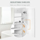 Bathroom Mirror Cabinet, Wall-Mounted Storage Organizer with Double Doors, Adjustable Shelf, White