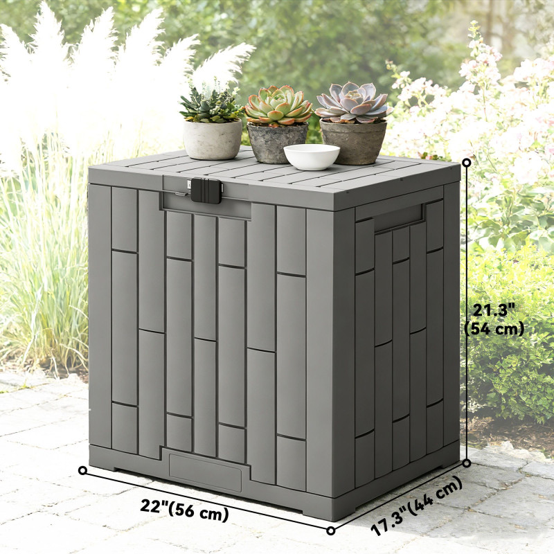 30 Gallon Resin Deck Box, Lockable Outdoor Storage Box, Splash-Resistant & UV Resistant Patio Storage Container