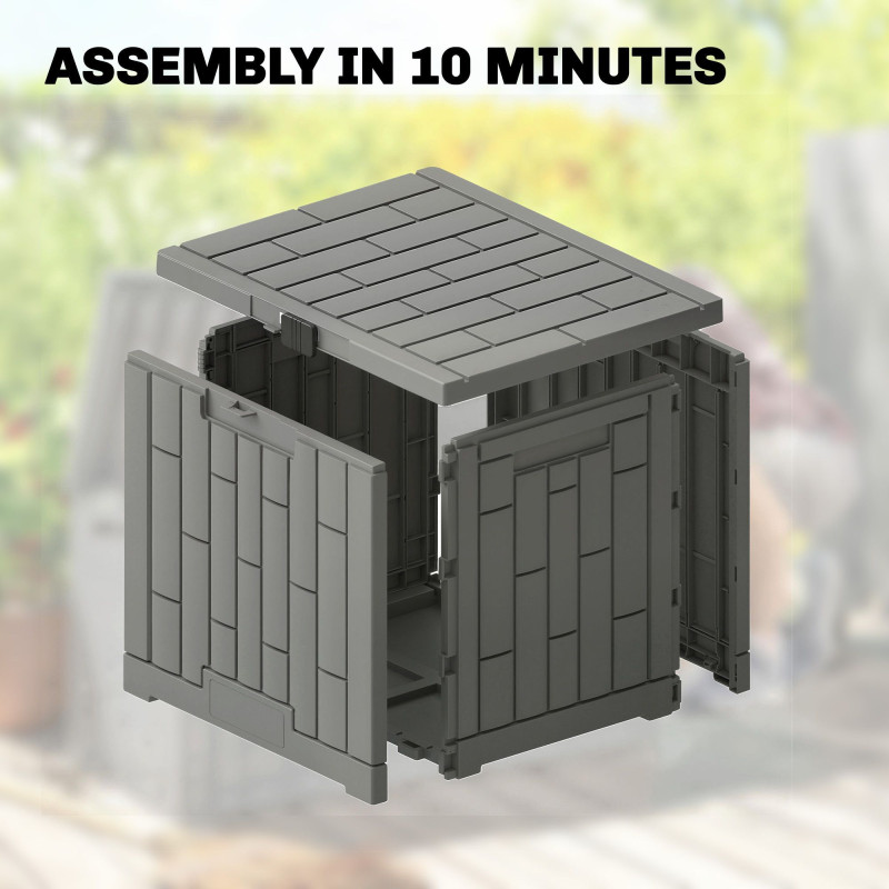 30 Gallon Resin Deck Box, Lockable Outdoor Storage Box, Splash-Resistant & UV Resistant Patio Storage Container
