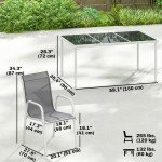7 Piece Garden Dining Set, Garden Furniture Set with Rectangle Table and 6 Stackable Chairs