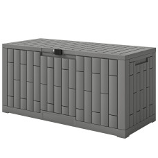 80 Gallon Resin Deck Box, Lockable Outdoor Storage Box, Splash-Resistant & UV Resistant Patio Storage Container