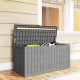 80 Gallon Resin Deck Box, Lockable Outdoor Storage Box, Splash-Resistant & UV Resistant Patio Storage Container