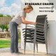7 Piece Garden Dining Set, Garden Furniture Set with Rectangle Table and 6 Stackable Chairs