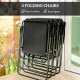 6 Pieces Patio Dining Set with Umbrella, Patio Furniture Set with Folding Chairs, Glass Table for Garden Backyard, Black