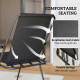 6 Pieces Patio Dining Set with Umbrella, Patio Furniture Set with Folding Chairs, Glass Table for Garden Backyard, Black