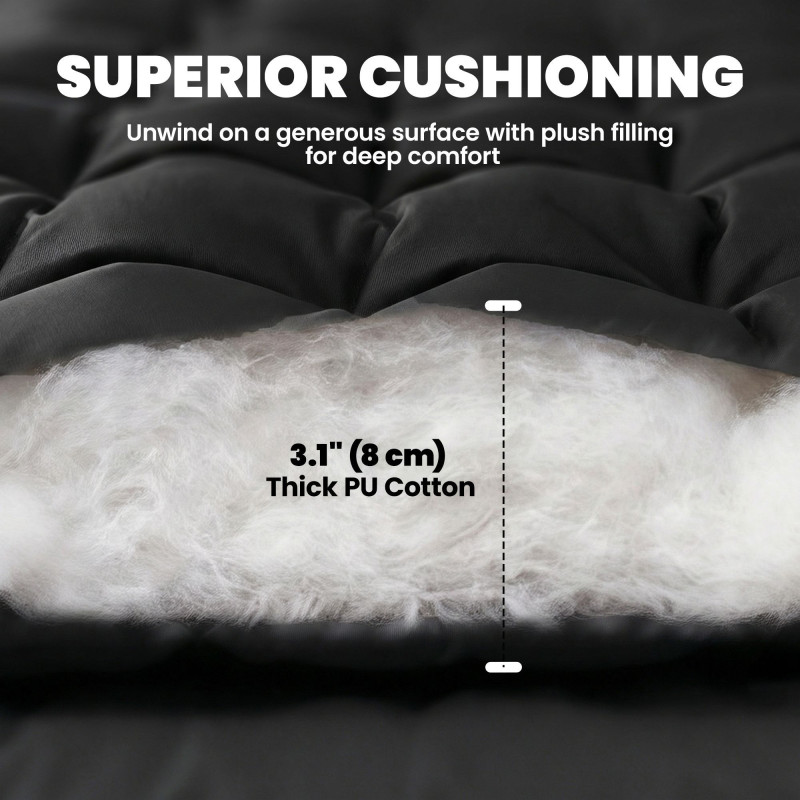 Sleeping Mat, Camping Mattress Pad with Elastic Straps, Black