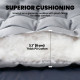Sleeping Mat, Camping Mat Pad with Elastic Straps, Light Grey