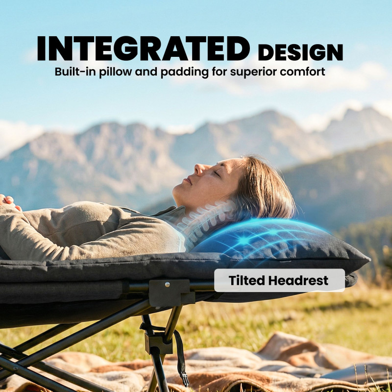 Camping Cot for Adults with Padded Cushion, 31.5