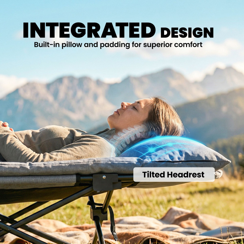 Camping Cot for Adults with Padded Cushion, 31.5