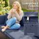 7pc Garden Wicker Sectional Set w/ Tea Table Patio Rattan Lounge Sofa Outdoor Deck Furniture Navy Blue