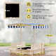 Kids Wooden Sandbox Outdoor Backyard Playset Children Play Station w/ Adjustable Canopy & Convertible Bench Sand for 3-7 Years Old
