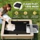 Kids Wooden Sandbox Outdoor Backyard Playset Children Play Station w/ Adjustable Canopy & Convertible Bench Sand for 3-7 Years Old