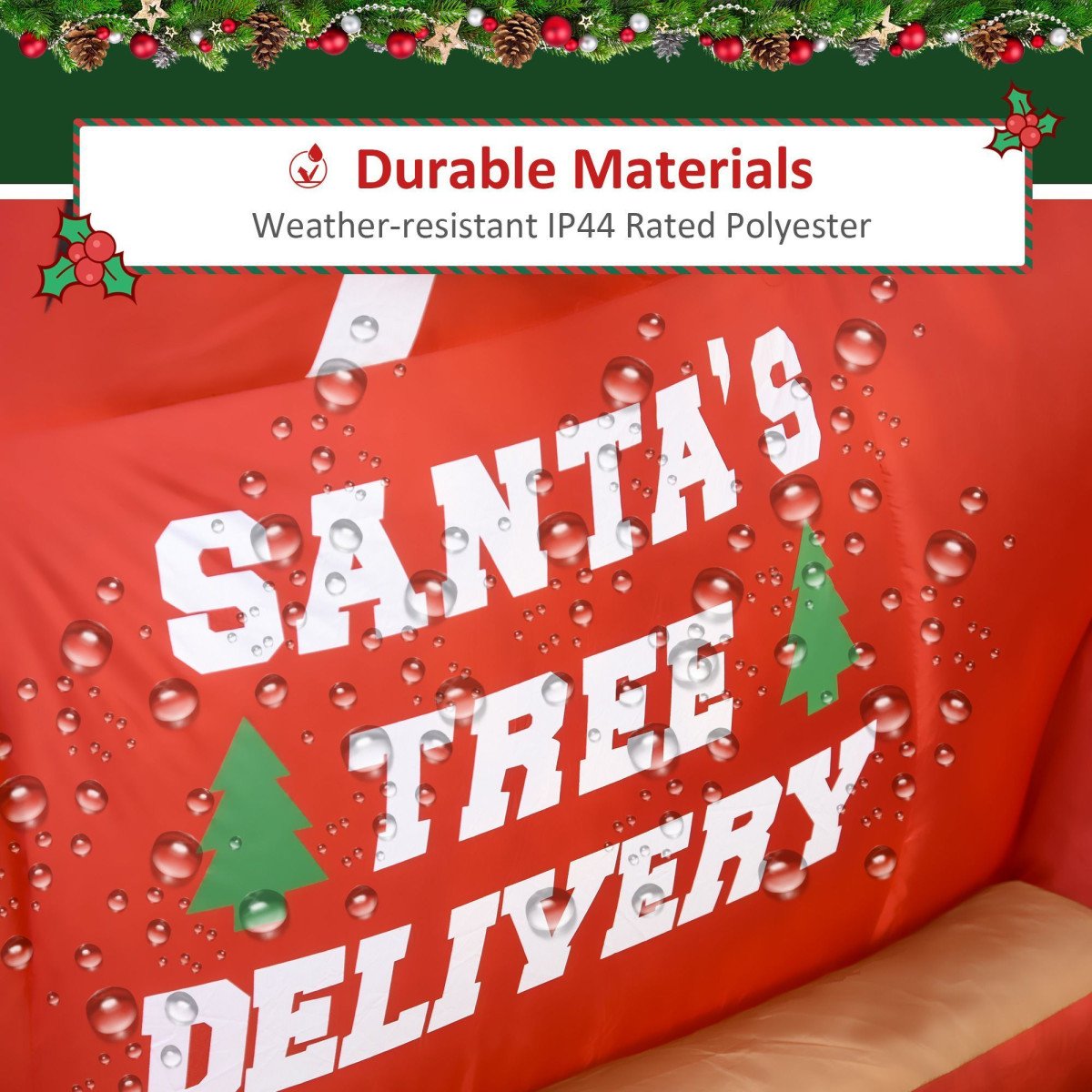 6ft Christmas Inflatable Santa Claus Driving A Truck with LED Lights, Blow-Up Outdoor LED Yard Display for Lawn, Garden, Party