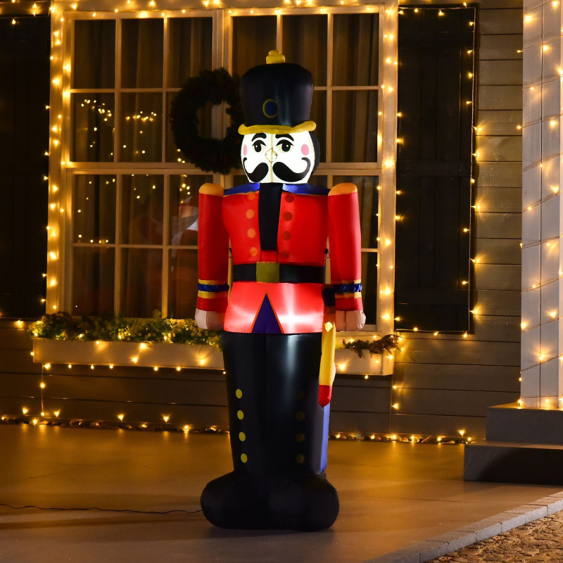 6 Ft Tall Nutcracker Toy Soldier Outdoor Lighted Airblown Inflatable Christmas Lawn Decoration