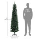 6FT Artificial Snow Dipped Christmas Tree Xmas Pencil Tree Holiday Home Indoor Decoration with Foldable Black Stand, Green
