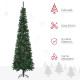 7.5ft Pencil Christmas Tree, Artificial Christmas with Pine Needles, Realistic Branches, Pine Cones, Metal Base, Green
