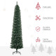 7.5FT Artificial Snow Dipped Christmas Tree Xmas Pencil Tree Holiday Home Indoor Decoration with Foldable Black Stand, Green