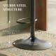 Adjustable Bar Stools Set of 2, Swivel Barstools with Footrest and Back, PU Leather and Steel Round Base, Coffee