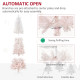 6ft Pencil Artificial Christmas Tree with Pine Realistic Branches, Auto Open, Pink and White