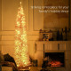 7' Pre Lit Artificial Pencil Christmas Trees, Xmas Tree with Realistic Branches and Warm White LED Lights, Pink
