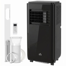 10,000 BTU Moible Air Conditioner 440 Sq. Ft., Dehumidifier Fan Auto Sleep with 24H Timer On/Off, Window Kit, Black