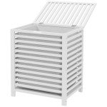 Laundry Basket, Laundry Hamper with Removable Liner Bag, 55L, White