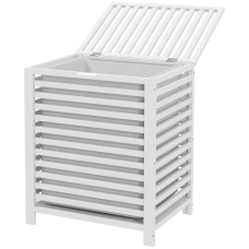 Laundry Basket, Laundry Hamper with Removable Liner Bag, 55L, White