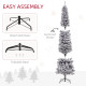 7.5ft Flocked Christmas Tree, Pencil Christmas Tree with Realistic Branch Tips, Folding Metal Stand, Black