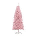 5FT Pencil Christmas Tree, Artificial Christmas Tree with Automatic Open for Home Party, Pink