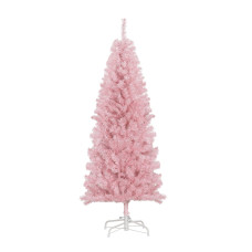 5FT Pencil Christmas Tree, Artificial Christmas Tree with Automatic Open for Home Party, Pink