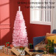 5FT Pencil Christmas Tree, Artificial Christmas Tree with Automatic Open for Home Party, Pink