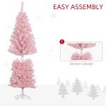 5FT Pencil Christmas Tree, Artificial Christmas Tree with Automatic Open for Home Party, Pink