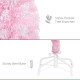 4 ft Flocked Pencil Christmas Tree, Artificial Christmas Tree with Realistic Branches, Auto Open and Steel Base, Pink