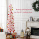 7ft Snow-Flocked Artificial Christmas Tree, Slim Pencil Xmas Tree with 490 Realistic Branches, Metal Base, Pink