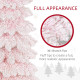 5ft Snow-Flocked Artificial Christmas Tree, Slim Pencil Xmas Tree with 301 Realistic Branches, Metal Base, Pink