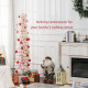 6ft Snow-Flocked Artificial Christmas Tree, Slim Pencil Xmas Tree with 395 Realistic Branches, Metal Base, Pink