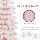 6ft Snow-Flocked Artificial Christmas Tree, Slim Pencil Xmas Tree with 395 Realistic Branches, Metal Base, Pink
