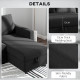 Convertible Corner Sofa Bed, Built-In Storage & 3 Removable Back Cushions, Black