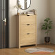 Shoe Storage Cabinet with 3 Flip Drawers and Adjustable Shelves for 18 Pairs of Shoes, Natural Wood