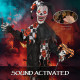 Life Size Halloween Animated Clown with Red Light Up Eyes, Sound Activated Scary Halloween Decorations, Battery Operated