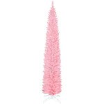 9ft Christmas Tree with Colourful DIY Synchronized LEDs, Hinged Pencil Xmas Tree with Remote, Daily Timer, White