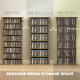 8-Tier DVD Shelf with 6 Adjustable Shelves, Slim CD Shelf, Holds 360 CDs, 185 DVDs or 185 Blu-rays, Rustic Brown
