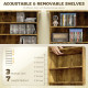 8-Tier DVD Shelf with 6 Adjustable Shelves, Slim CD Shelf, Holds 360 CDs, 185 DVDs or 185 Blu-rays, Rustic Brown